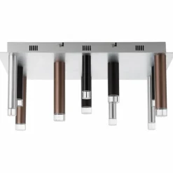 Luminaires Brilliant Éclairage Led|Plafonnier Brilliant Living Cembalo LED Brun, 12 lumières