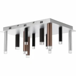 Luminaires Brilliant Éclairage Led|Plafonnier Brilliant Living Cembalo LED Brun, 12 lumières
