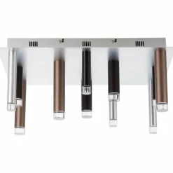 Luminaires Brilliant Éclairage Led|Plafonnier Brilliant Living Cembalo LED Brun, 12 lumières
