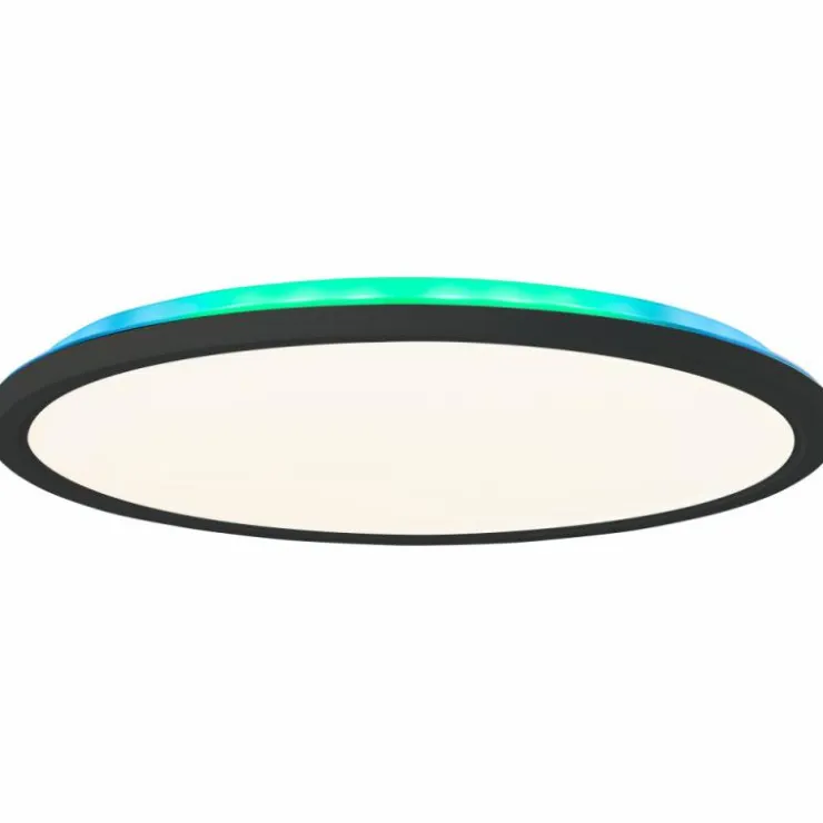 Luminaires Brilliant Éclairage Led|Plafonnier Brilliant Saltery LED Noir, Blanc, 1 lumière, Télécommandes, Changeur de couleurs