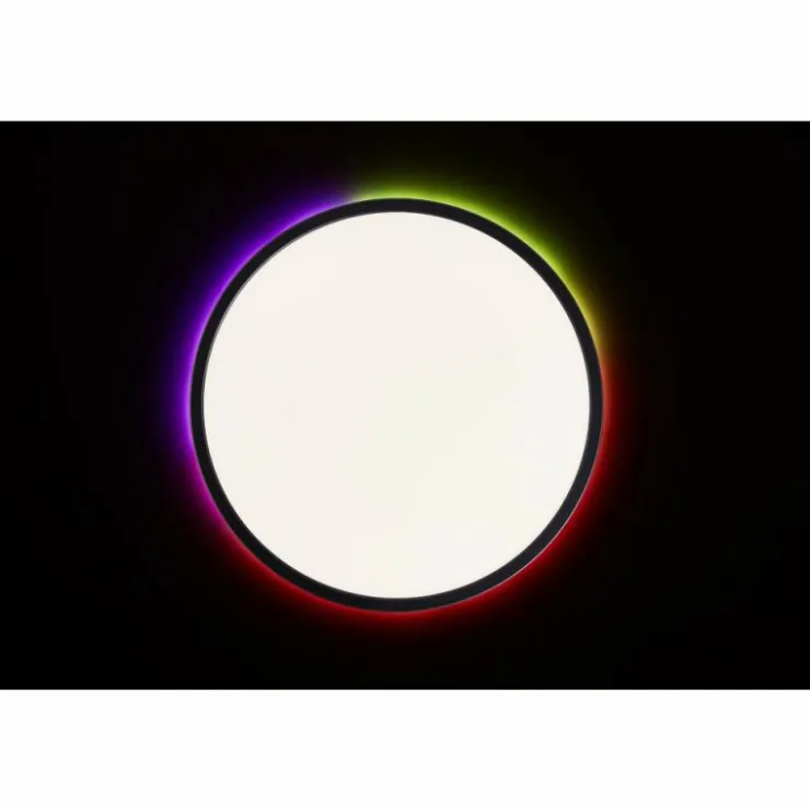 Luminaires Brilliant Éclairage Led|Plafonnier Brilliant Saltery LED Noir, Blanc, 1 lumière, Télécommandes, Changeur de couleurs