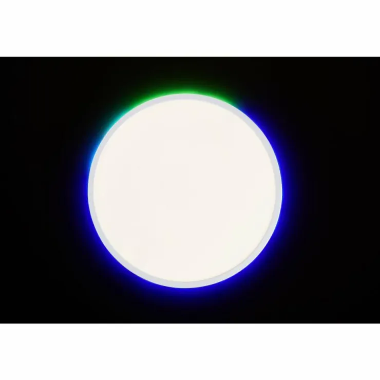 Luminaires Brilliant Éclairage Led|Plafonnier Brilliant Saltery LED Blanc, 1 lumière, Télécommandes, Changeur de couleurs