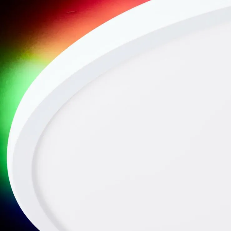 Luminaires Brilliant Éclairage Led|Plafonnier Brilliant Saltery LED Blanc, 1 lumière, Télécommandes, Changeur de couleurs