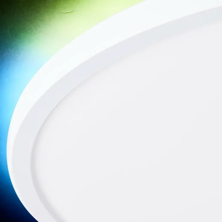 Luminaires Brilliant Éclairage Led|Plafonnier Brilliant Saltery LED Blanc, 1 lumière, Télécommandes, Changeur de couleurs