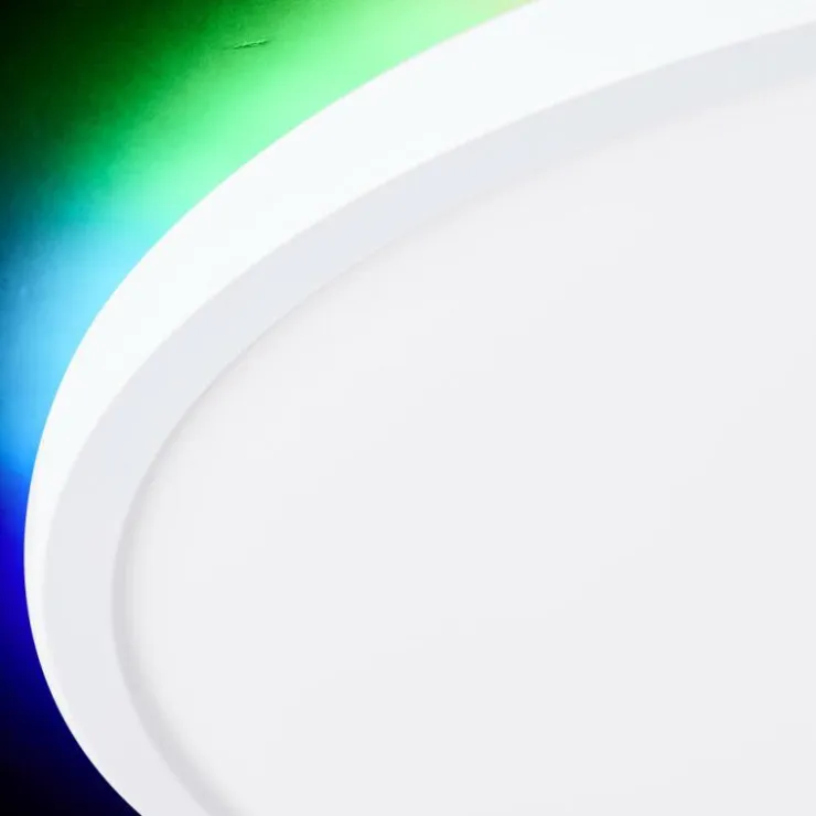 Luminaires Brilliant Éclairage Led|Plafonnier Brilliant Saltery LED Blanc, 1 lumière, Télécommandes, Changeur de couleurs