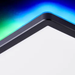Luminaires Brilliant Éclairage Led|Plafonnier Brilliant Saltery LED Blanc, 1 lumière, Télécommandes, Changeur de couleurs