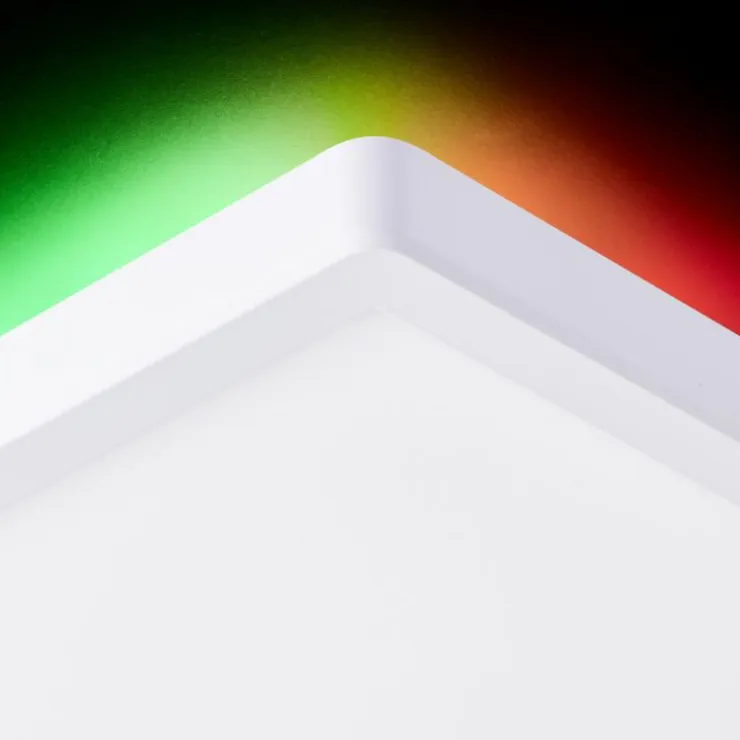 Luminaires Brilliant Éclairage Led|Plafonnier Brilliant Saltery LED Blanc, 1 lumière, Télécommandes, Changeur de couleurs