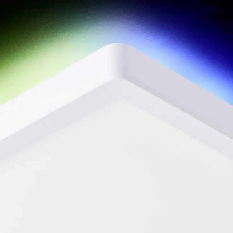 Luminaires Brilliant Éclairage Led|Plafonnier Brilliant Saltery LED Blanc, 1 lumière, Télécommandes, Changeur de couleurs