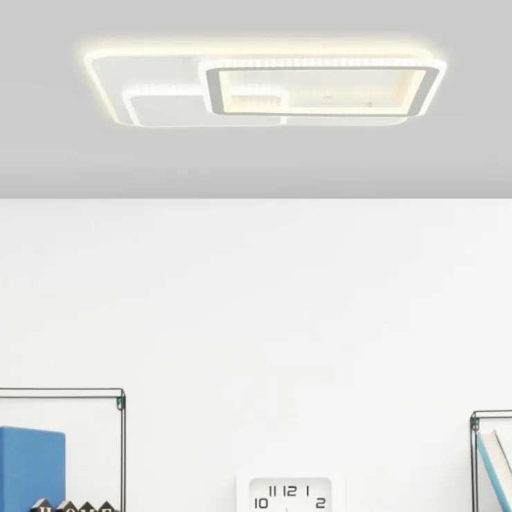 Luminaires Brilliant Éclairage Led|Plafonnier Brilliant Savare LED Gris, Blanc, 1 lumière, Télécommandes