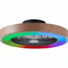Plafonnier Brilliant Slimline LED Noir, 1 lumière, Télécommandes