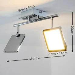 hofstein Éclairage Led|Plafonnier Brilliant URANUS LED Chrome, 2 lumières
