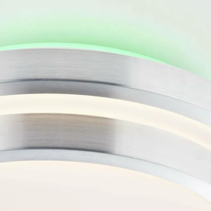 Luminaires Brilliant Éclairage Led|Plafonnier Brilliant Vilma LED Argenté, 1 lumière, Télécommandes, Changeur de couleurs