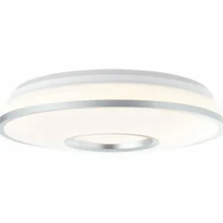 Luminaires Brilliant Éclairage Led|Plafonnier Brilliant Visitation LED Argenté, 1 lumière, Télécommandes, Changeur de couleurs
