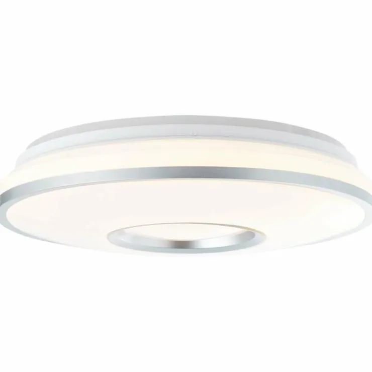 Luminaires Brilliant Éclairage Led|Plafonnier Brilliant Visitation LED Argenté, 1 lumière, Télécommandes, Changeur de couleurs
