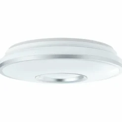 Luminaires Brilliant Éclairage Led|Plafonnier Brilliant Visitation LED Argenté, 1 lumière, Télécommandes, Changeur de couleurs