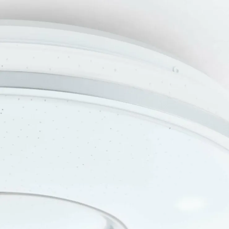 Luminaires Brilliant Éclairage Led|Plafonnier Brilliant Visitation LED Argenté, 1 lumière, Télécommandes, Changeur de couleurs