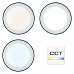 Plafonnier Brilliant-Leuchten Tessy LED Noir, 1 lumière, Télécommandes, Changeur de couleurs