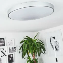 hofstein Éclairage Led|Plafonnier Buris LED Argenté, 1 lumière, Télécommandes