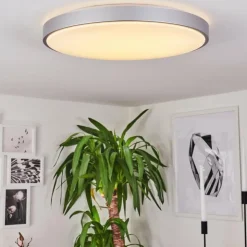hofstein Éclairage Led|Plafonnier Buris LED Argenté, 1 lumière, Télécommandes