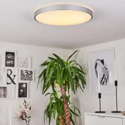 hofstein Éclairage Led|Plafonnier Buris LED Argenté, 1 lumière, Télécommandes