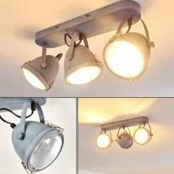 hofstein Spots Et Projecteurs|Plafonnier Butikon Gris, 3 lumières