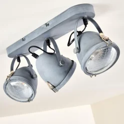 hofstein Spots Et Projecteurs|Plafonnier Butikon Gris, 3 lumières
