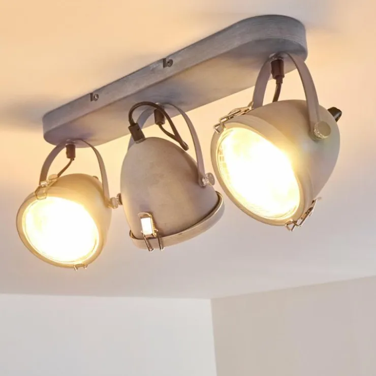 hofstein Spots Et Projecteurs|Plafonnier Butikon Gris, 3 lumières