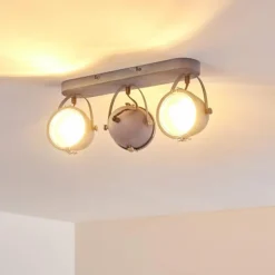 hofstein Spots Et Projecteurs|Plafonnier Butikon Gris, 3 lumières