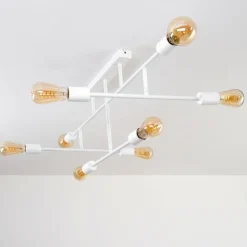 hofstein Plafonniers|Plafonnier Cahaba Blanc, 8 lumières