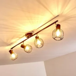hofstein Spots Et Projecteurs|Plafonnier Cancun Brun, 4 lumières
