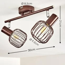 hofstein Spots Et Projecteurs|Plafonnier Cancun Brun, 2 lumières