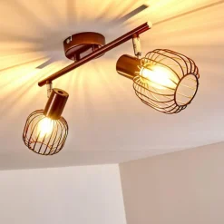 hofstein Spots Et Projecteurs|Plafonnier Cancun Brun, 2 lumières