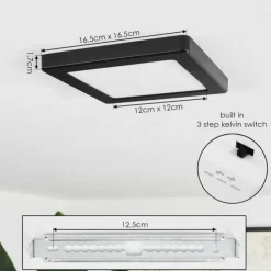 hofstein Éclairage Led|Plafonnier Canditas LED Noir, 1 lumière
