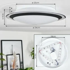 hofstein Éclairage Led|Plafonnier Castasegna LED Blanc, 1 lumière