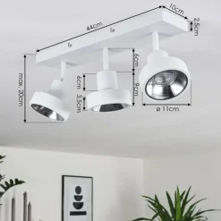 hofstein Spots Et Projecteurs|Plafonnier Chagres Blanc, 3 lumières
