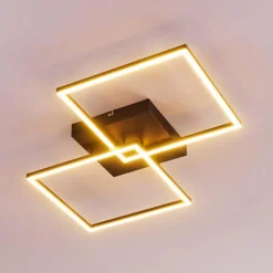 hofstein Éclairage Led|Plafonnier Cheka LED Noir, 2 lumières, Télécommandes