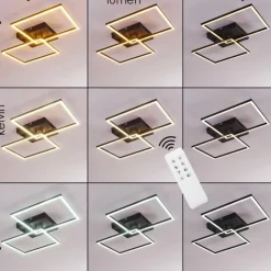 hofstein Éclairage Led|Plafonnier Cheka LED Noir, 2 lumières, Télécommandes