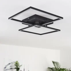 hofstein Éclairage Led|Plafonnier Cheka LED Noir, 2 lumières, Télécommandes