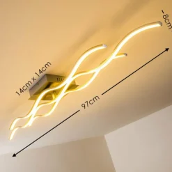 hofstein Éclairage Led|Plafonnier Coquitlam LED Nickel mat, 1 lumière