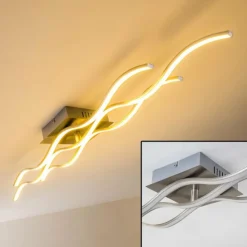 hofstein Éclairage Led|Plafonnier Coquitlam LED Nickel mat, 1 lumière