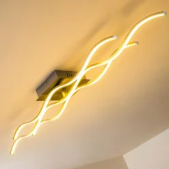 hofstein Éclairage Led|Plafonnier Coquitlam LED Nickel mat, 1 lumière