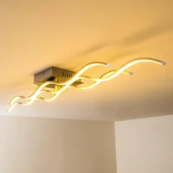 hofstein Éclairage Led|Plafonnier Coquitlam LED Nickel mat, 1 lumière