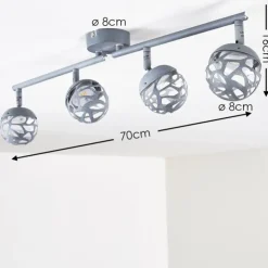 hofstein Spots Et Projecteurs|Plafonnier Covane LED Bleu, Gris, 4 lumières