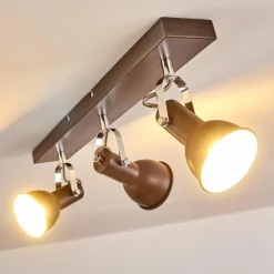 hofstein Spots Et Projecteurs|Plafonnier Danikon Brun, 3 lumières