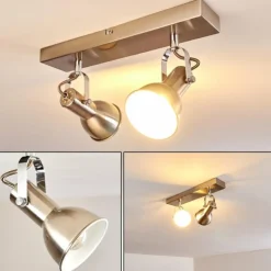 hofstein Spots Et Projecteurs|Plafonnier Danikon Nickel mat, 2 lumières