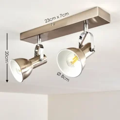 hofstein Spots Et Projecteurs|Plafonnier Danikon Nickel mat, 2 lumières