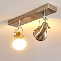 hofstein Spots Et Projecteurs|Plafonnier Danikon Nickel mat, 2 lumières