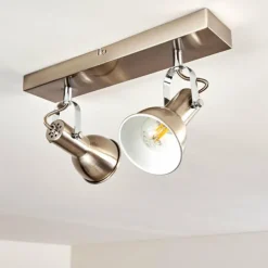 hofstein Spots Et Projecteurs|Plafonnier Danikon Nickel mat, 2 lumières