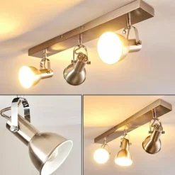 hofstein Spots Et Projecteurs|Plafonnier Danikon Nickel mat, 3 lumières