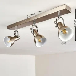 hofstein Spots Et Projecteurs|Plafonnier Danikon Nickel mat, 3 lumières